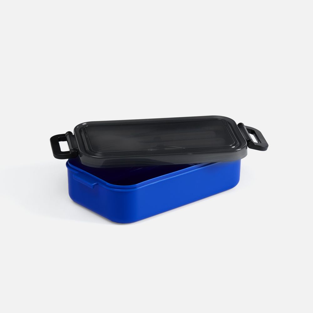 Ланчбокс Pranzo, синий с черным