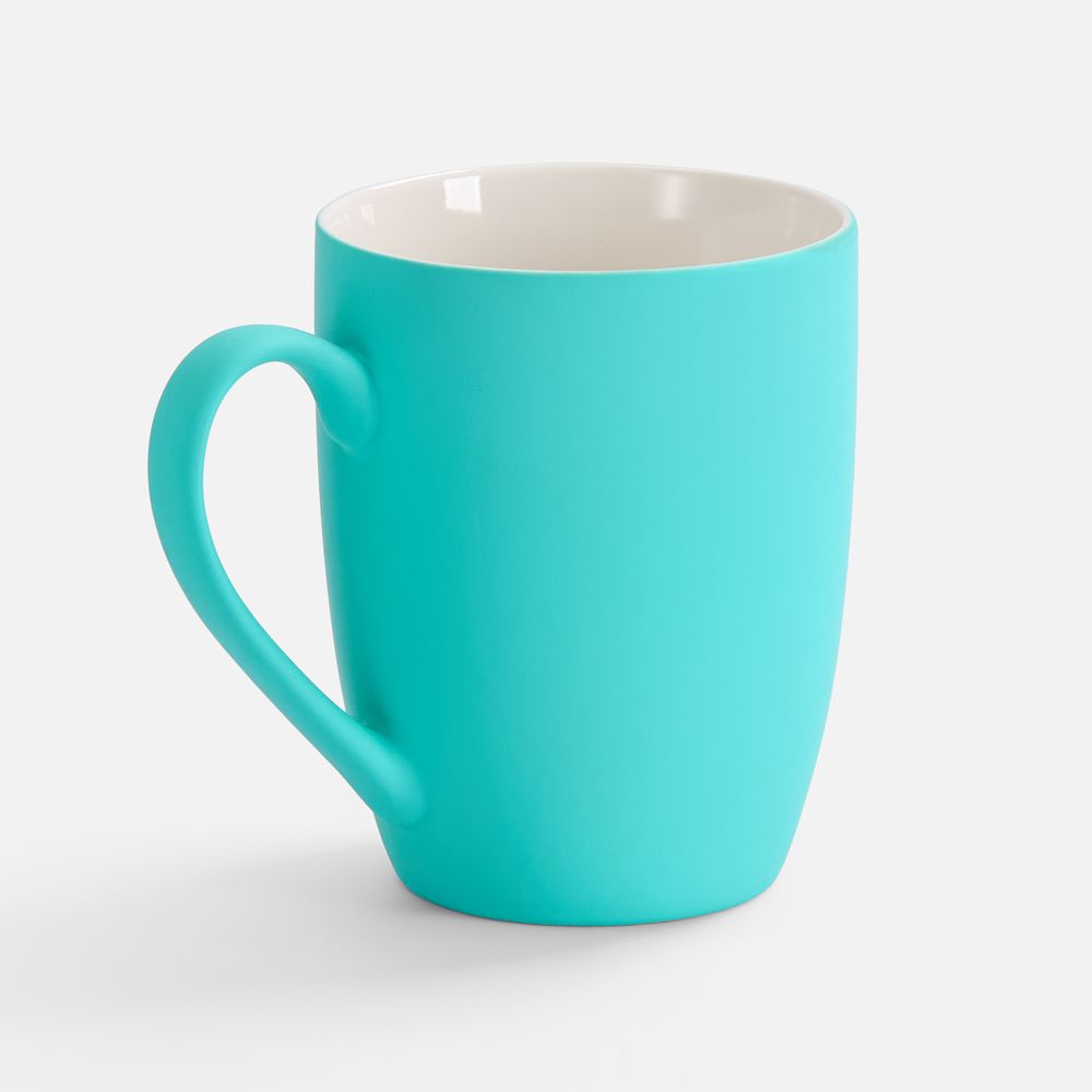 Кружка Good Morning с покрытием софт-тач, ver.2, бирюзовая