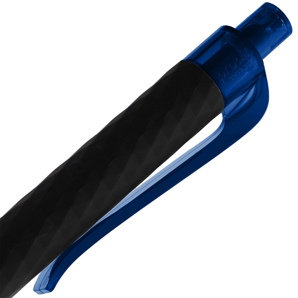 Ручка шариковая Prodir QS01 PRT-T Soft Touch, черная с синим