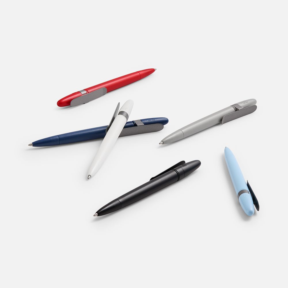 Ручка шариковая Prodir DS5 TSM Metal Clip, красная с серым